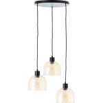 Brilliant Casto Pendant Glass Pendant Metal Black Beige | 510mm - Suitable for 3x E27