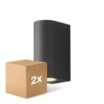 Duopack D'Lite Wall Light Vossem Aluminium Black| IP54 - Suitable for 2x GU10