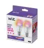 Duopack 2x WiZ Smart LED E27 Pear Filament Frosted 9W 806lm - 822-865 Tunable White + RGB | Dimmable - Replaces 60W