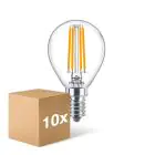 Multipack 10x Philips Corepro LED Lustre E14 Ball Filament Clear 6.5W 806lm - 827 Extra Warm White | Replaces 60W